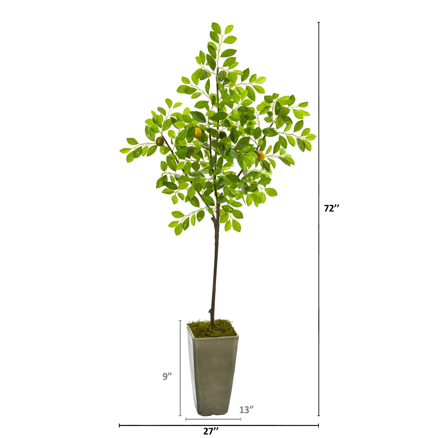 6' Lemon Artificial Tree in Olive Green Planter