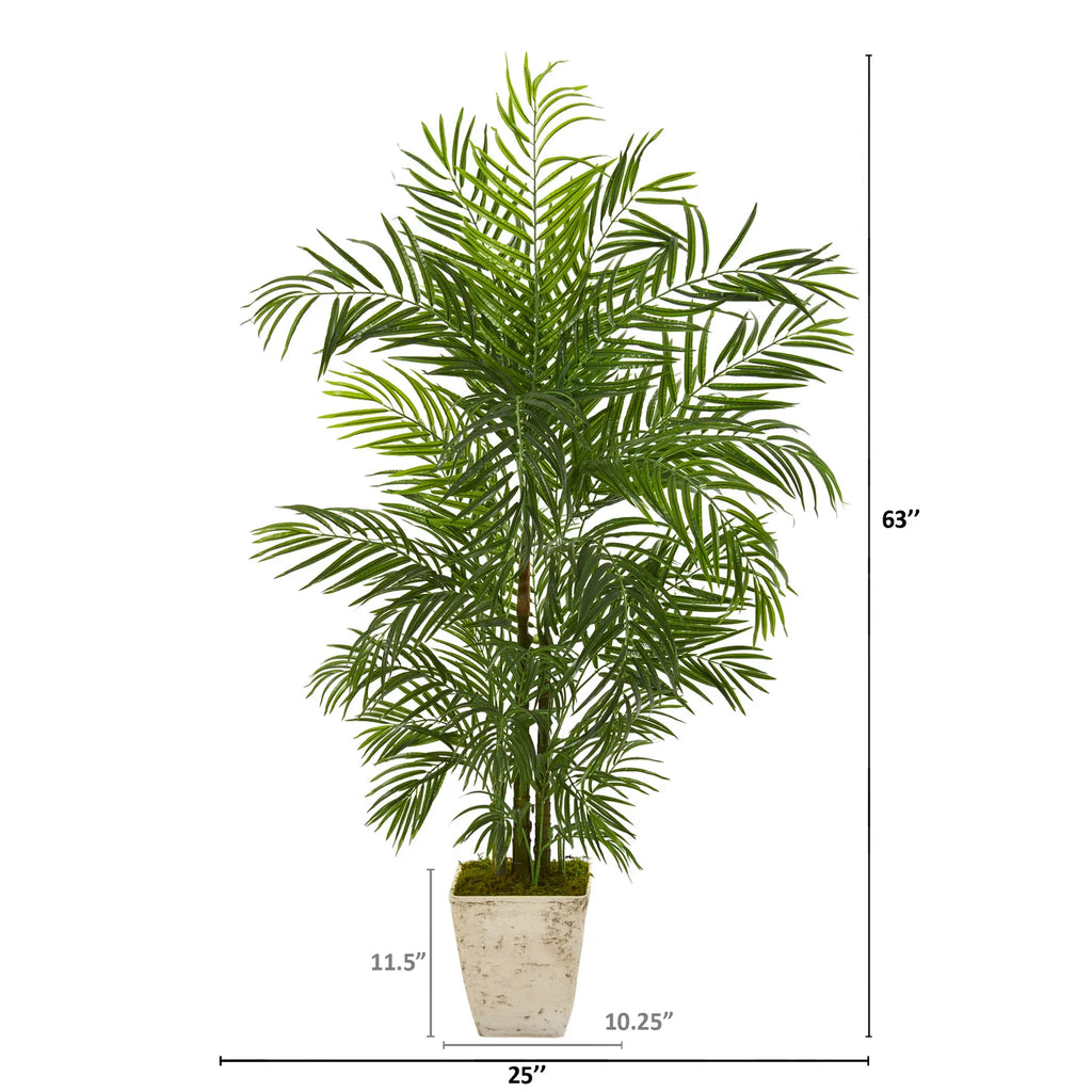 63" Areca Palm Tree in Planter UV Resistant (Indoor/Outdoor)